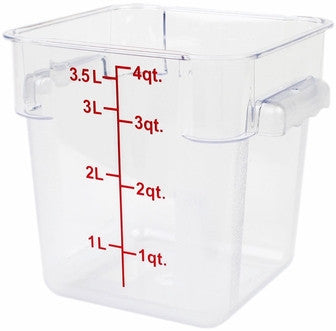 Choice 6 Qt. Clear Square Polycarbonate Food Storage Container